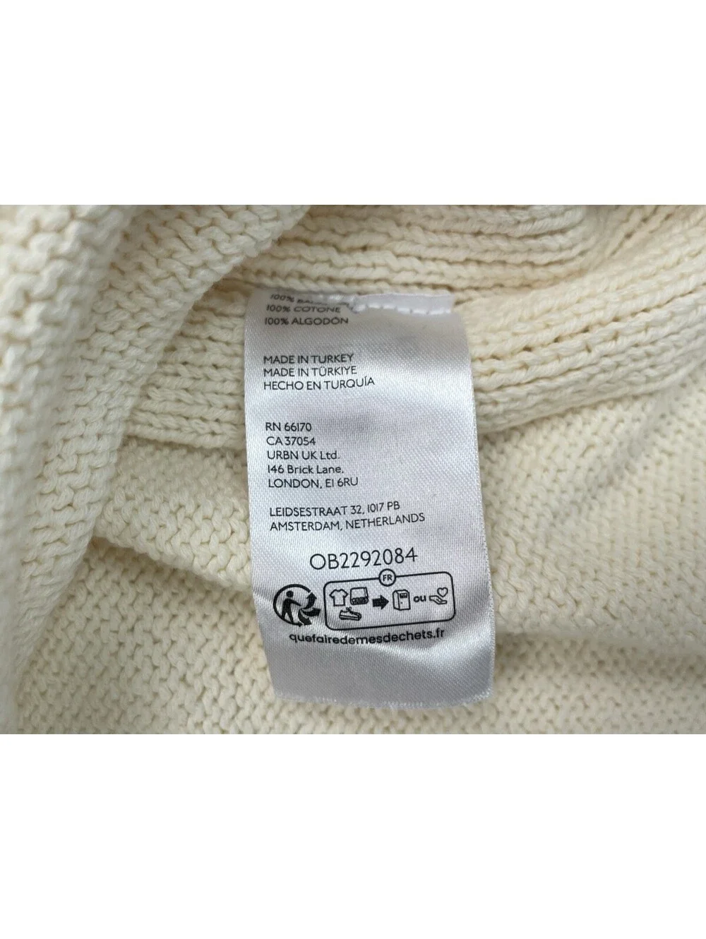 Free People We The Free Torres Roll Neck Sweater XS Sugar Swizzle Cream Ivory